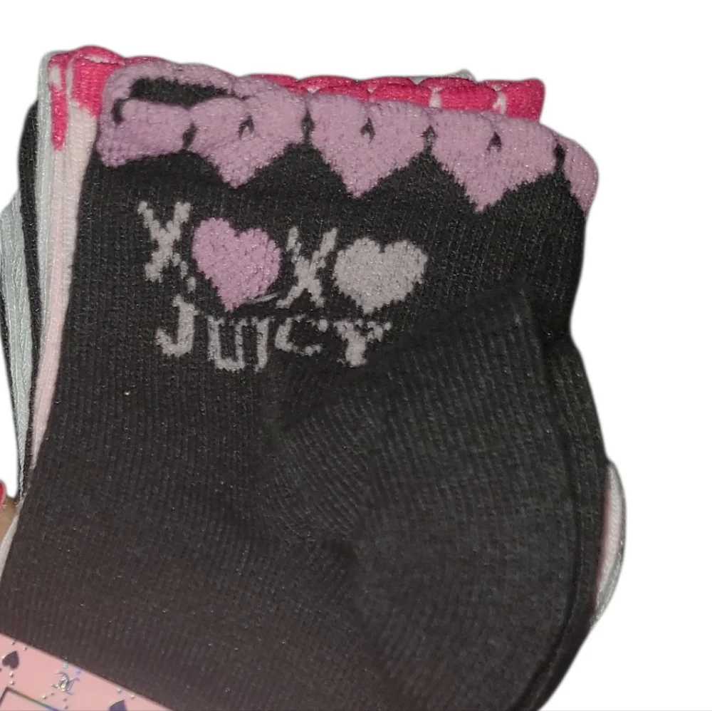 Juicy Couture Black, Pink & White Socks - 8 Pairs